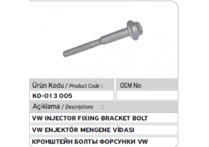 WHT005490 Enjektör Vidası Volkswagen Audi Skoda Seat (M6 X 90 X 37 MM)